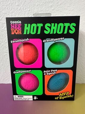 NeeDoh Teenie HOT SHOTS Squish Sports Balls Sensory Fidgets MVP Squishy NEW